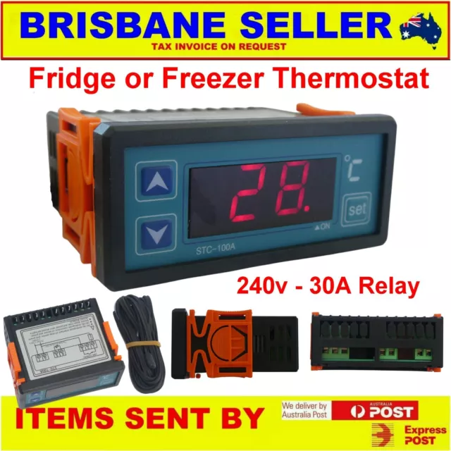 240V Fridge Thermostat Controller 30A Digital Freezer Cool Room Led Stc-100A