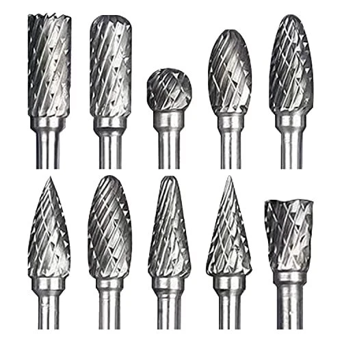 ZFYQ Fraises Rotatives Double Coupe de Tungstène Tige de 1/8" pour Gravure Mé...