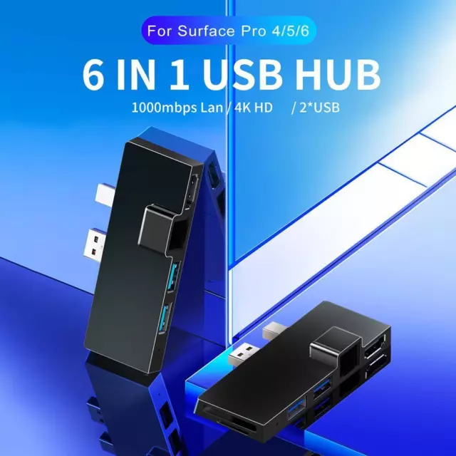 For Microsoft Surface Pro 4/5/6 Docking Station Hub with 4K HDMI Compatible RJ45