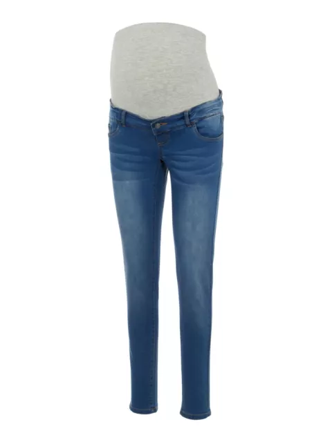 Ladies Maternity Jeans Slim Fit 32"Leg Bnwt 8-14 Stretch Blue Denim Mama-Licious
