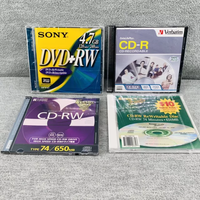 Varieties of CD & DVD-RW Set of 4 Sealed