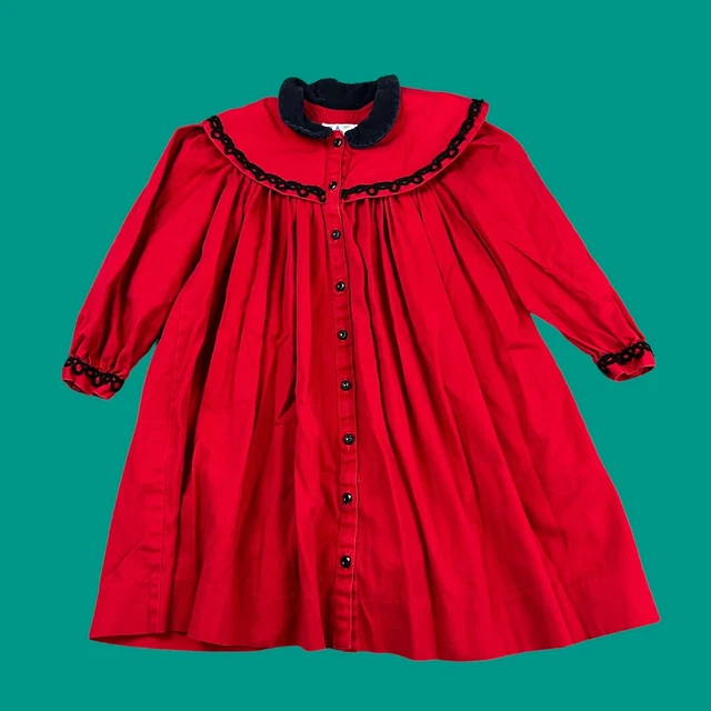 Vintage Cary San Francisco Dressy Jacket Girls Size 4 Red Embroidered 80s VTG