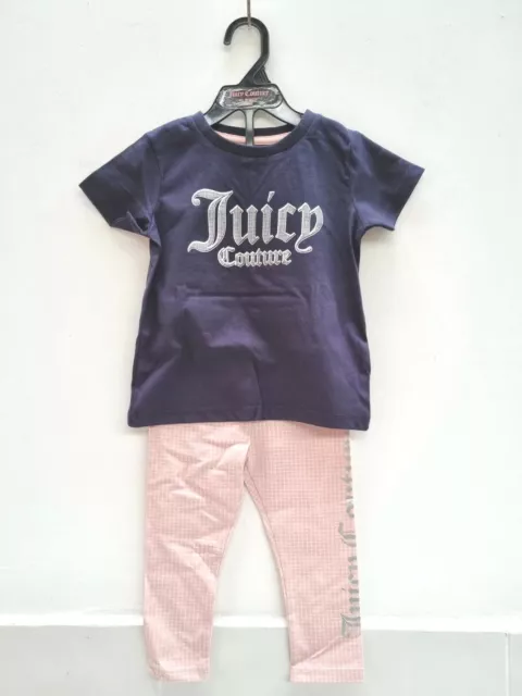 JUICY COUTURE Baby Girls 2Pc Set- Top and Leggings 18 Months old. Black & Pink.