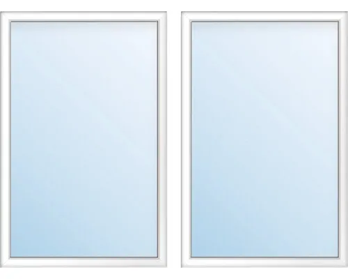 Kunststofffenster 2-flg.mit Stulppfosten ARON Basic weiß 1350x1150 mm