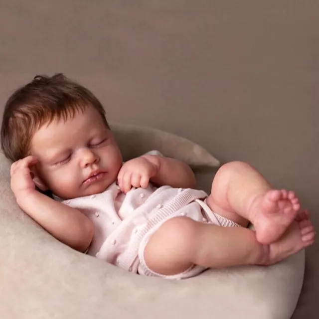 19inch Baby Lifelike Gift Soft Sleeping Silicone Vinyl Body Newborn Reborn Doll