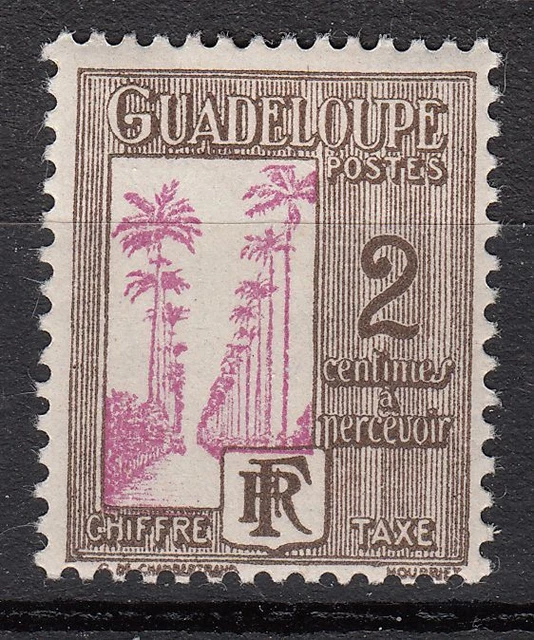 Guadeloupe  Timbre Colonie  France  Neuf  N° 25 Taxe  Variete Impression  Claire