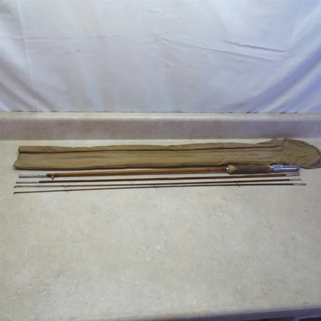 VINTAGE MONTAGUE BAMBOO Fly Rod, Genuine Tonkin 4 Piece + Case