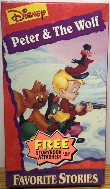 DISNEY’S ~PETER AND THE WOLF ~VHS with STORYBOOK ATTACHED~ SEALED~ £32.
