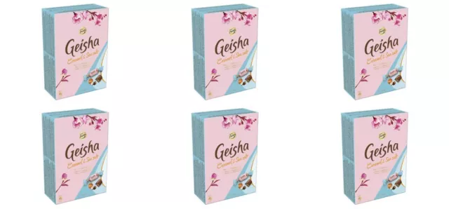 6 x Geisha Chocolate Candiy Box with Sea Salt and Caramel, 5.3 oz. (150 g.)