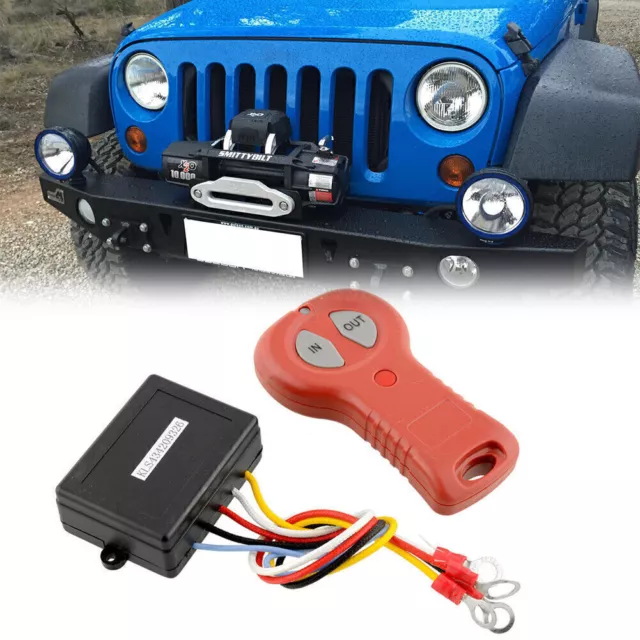 Wasserdicht Kabellos Winde Fernbedienung Set Kit für Jeep ATV SUV Offroad DC12V