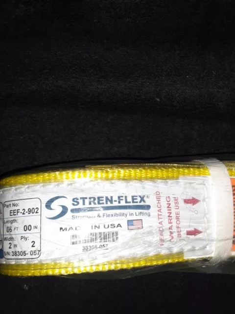 Stren-Flex 6,400 lb 2" Eye & Eye Sling, 2 Ply, Lifting Sling. 10' long EE2-902