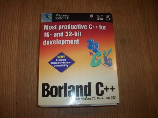 Borland C++ Targets Windows 95, NT, 3.1, and DOS - Version 5 - Issued 1997 - NEW