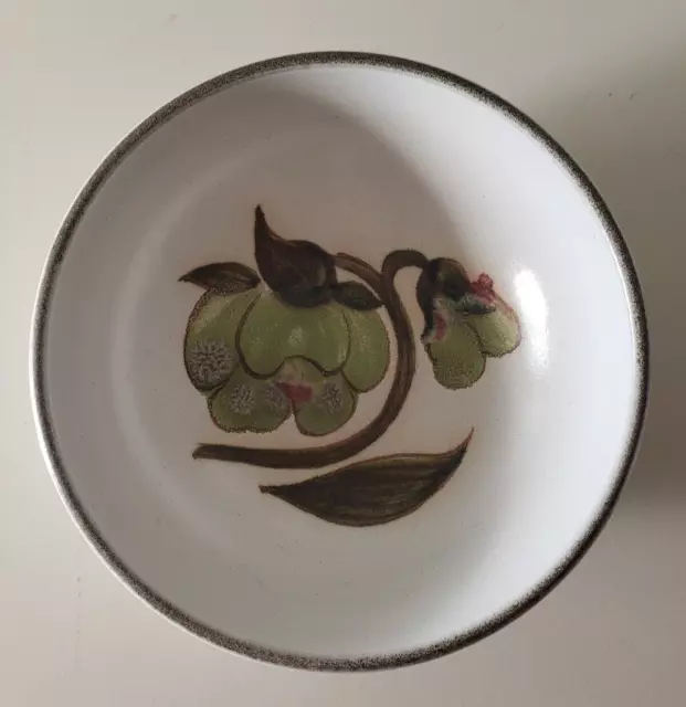 Vintage Denby TROUBADOUR Green Brown Flowers Soup Cereal Dessert Bowl England