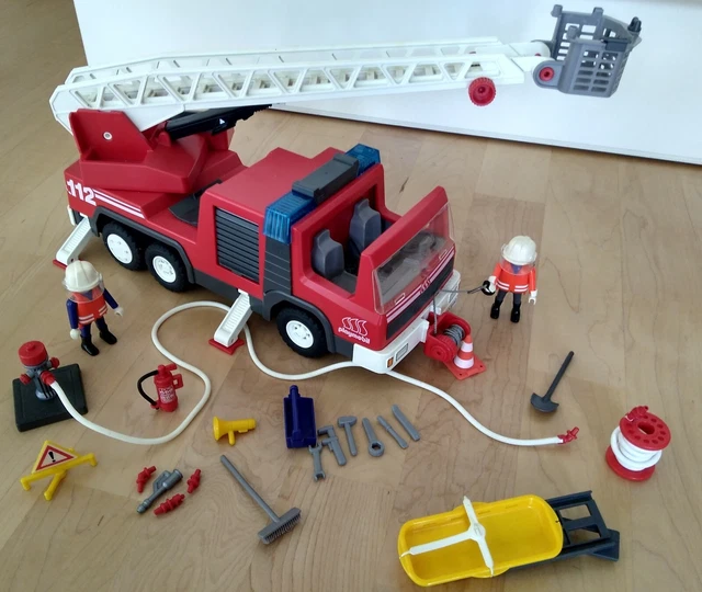 PLAYMOBIL 3879 FEUERWEHR Leiterfahrzeug Drehleiter mit Figuren EUR 23