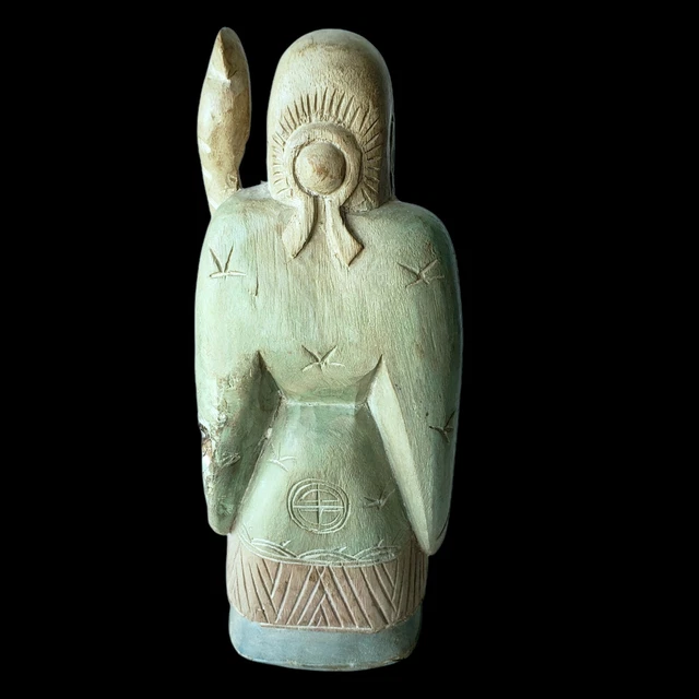 Chinese Vtg Carved Wood Statue Shou Lao God of Longevity Fortune Shou Xing Art 3