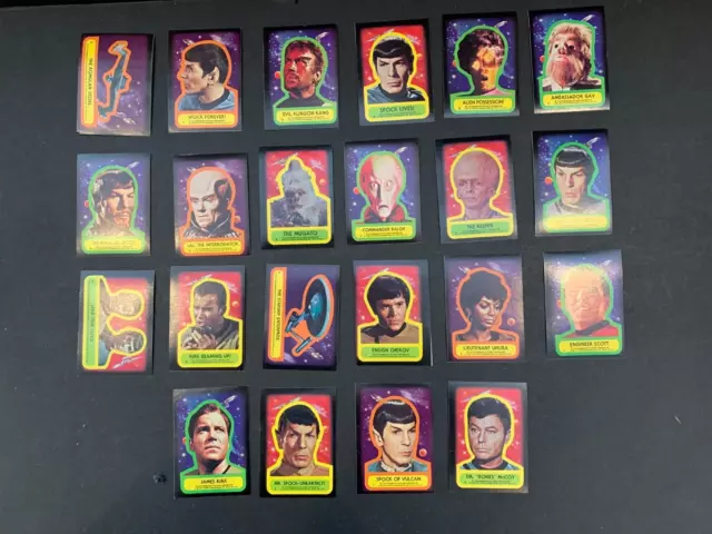 1976 Topps Star Trek Complete Sticker Card Set 22/22 EX