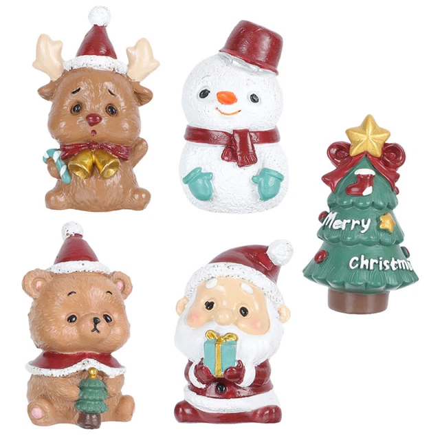5pcs Weihnachtsdekoration Snowman Deer Santa Claus Weihnachtsbaum Bärenform
