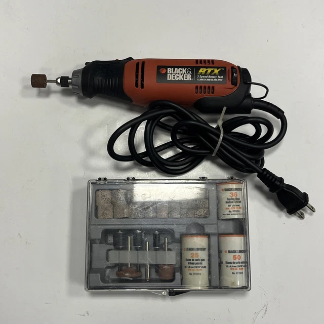 BLACK & DECKER RTX RTX3S 2A 3 Speed Rotary Tool With Attachments Dremel ...