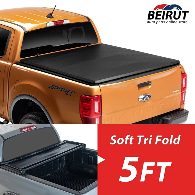 FOR 20192022 FORD Ranger 5FT Bed Soft Tri Fold Truck Tonneau Cover