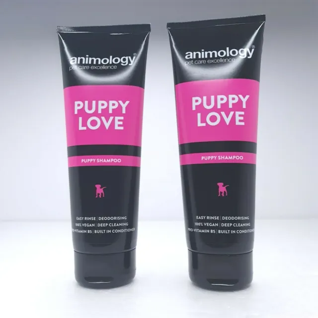 Animology Puppy Love Dog Shampoo Pet Care Built In Conditioner 2 Pack x 250ml
