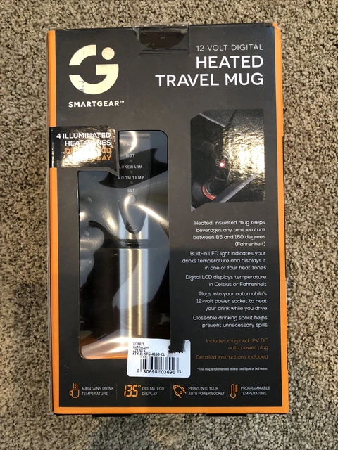 Smart Gear Led 12V Digital Programmable  Stainless Steel Heated Mug W / Charger