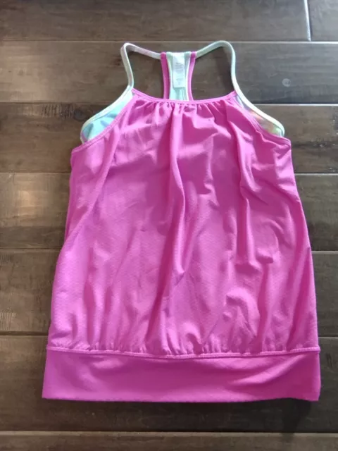 IVIVVA by LULULEMON Girls bright pink double dutch tank top, size 12