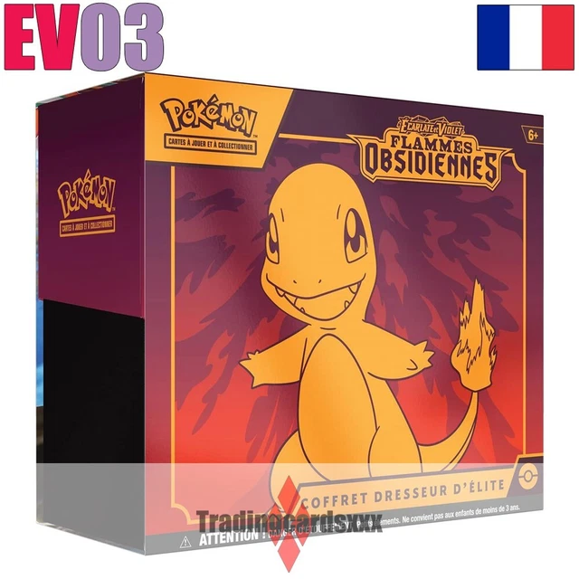 POKÉMON - COFFRET Dresseur d'Élite EV03 Flammes Obsidiennes : Salamèche ...