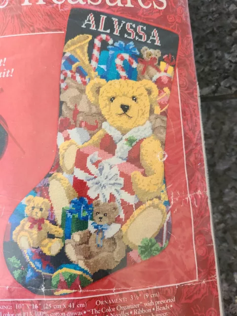 Needle Treasures 06905 TOY TEDDIES Needlepoint Stocking Kit - Open Kit