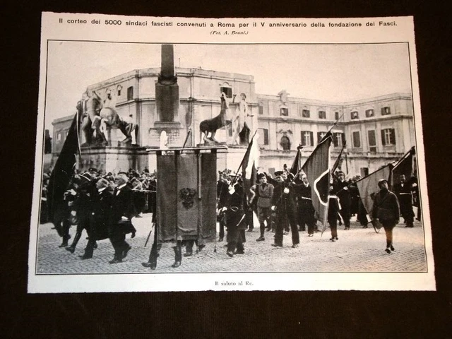 ROMA NEL 1925 Discorso del Duce Benito Mussolini ai 5000 Sindaci Saluto