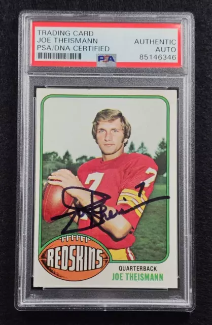 1976 JOE THEISMANN Signed TOPPS Trading Card-WASHINGTON REDSKINS-PSA