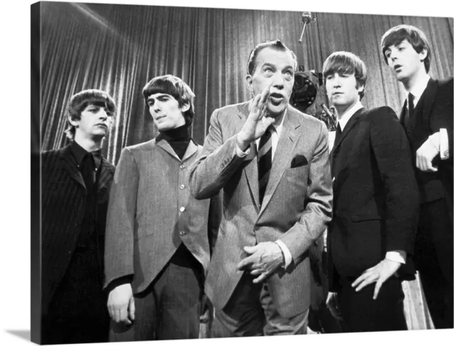 Beatles And Ed Sullivan Canvas Wall Art Print, Music Home Decor