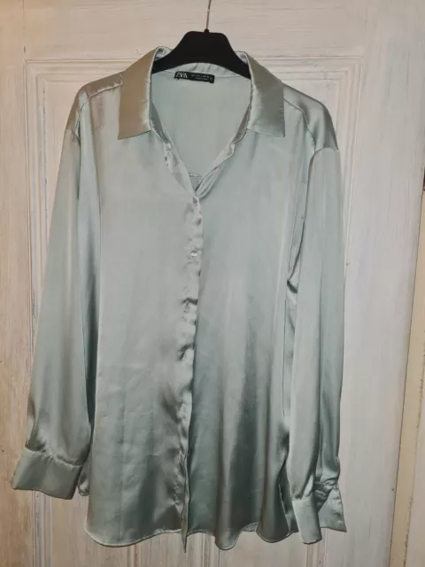 Ladies Light Green Blouse Size Large