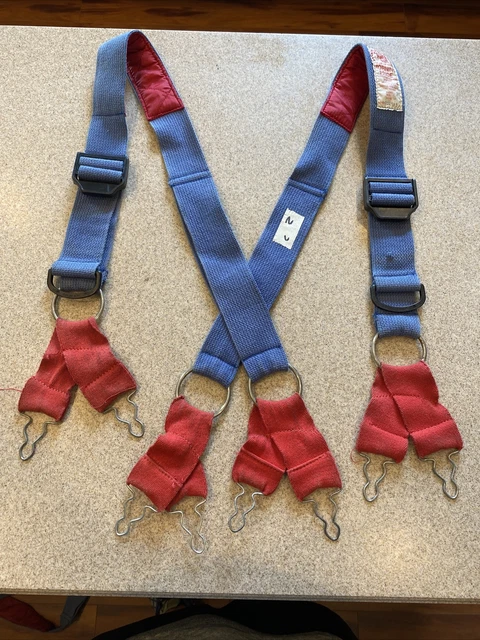 Firefighter Padded Suspenders Blue Parachute Style Turnout Pants Morning Pride