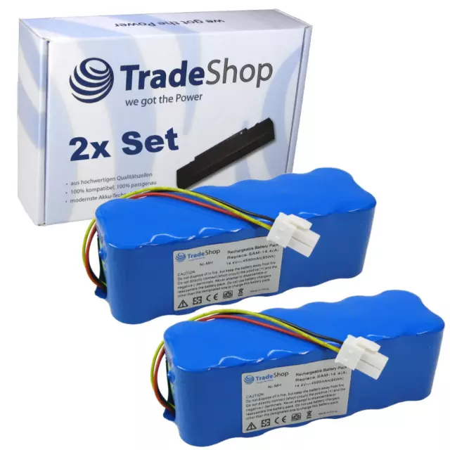 2x Akku 14,4V 4500mAh Ni-MH ersetzt Samsung Navibot DJ96-00113C DJ96-0083C