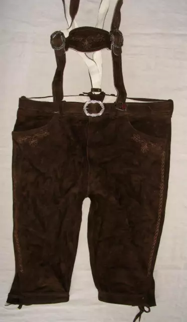 Men's Costume/Traditional Costume Kniebund- Leather Pants IN Dark Braun Approx.