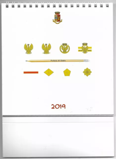 Calendario da tavolo ufficiale della Polizia di Stato ♦ Anno 2019 ♦ Mai usato
