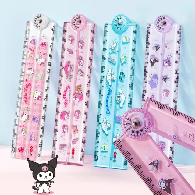 Sanrio Hello Kitty My Melody Cinnamoroll Kuromi 15-30cm Foldable Ruler