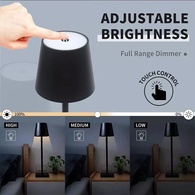 Lampada Da Tavolo Touch 3 Modalita' Di Luce Simile Poldina Dimmerabile 2