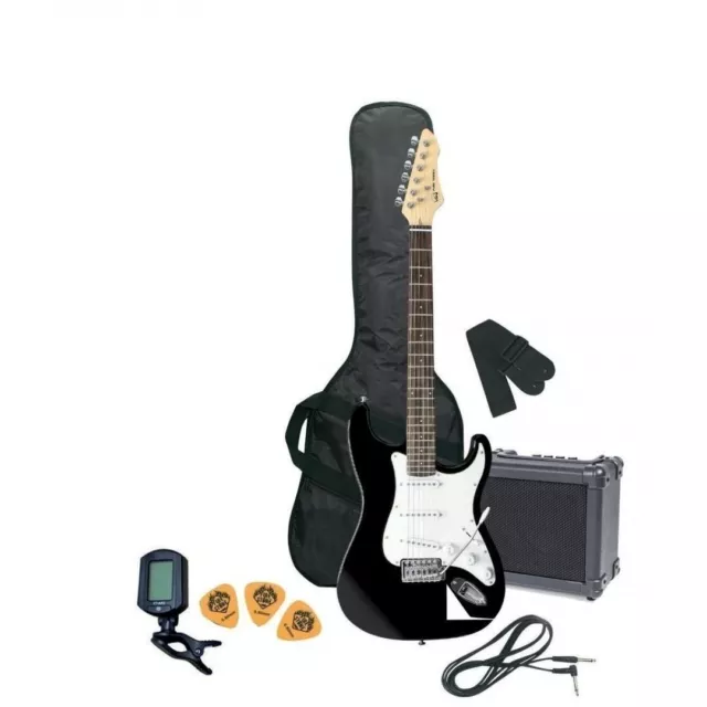 Gewa Pure RC-100 Kit Chitarra Elettrica Nera con Amplificatore e Accessori