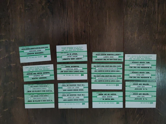 16 Vintage Jukebox Title Strips-Epic, Rca, Mercury,Electa, Plantion-See Titles