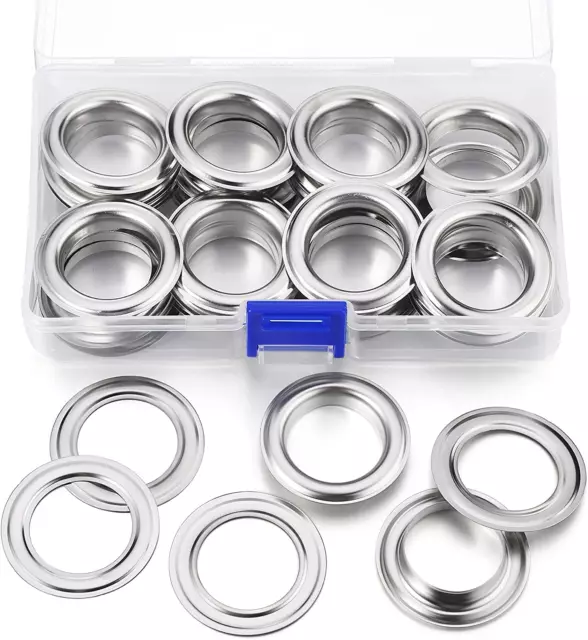 25 Sets Grommets Kit Metal Eyelets with Washers Curtain Grommet for Leather, Tar