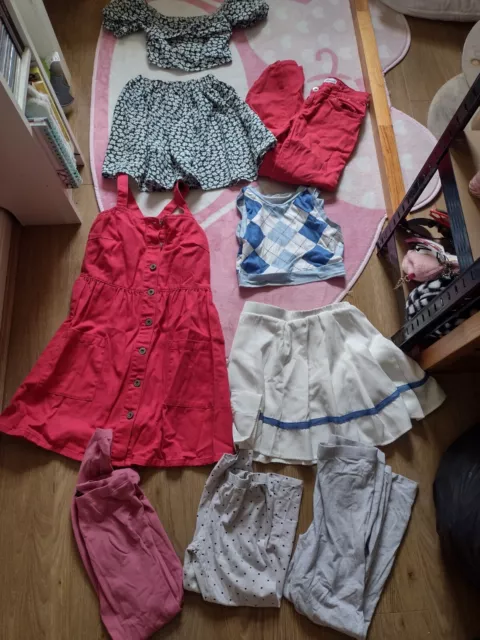 Girls Age 10-11 Clothes Bundle George Shein Primark Denim Jeans Dress Outfit Top
