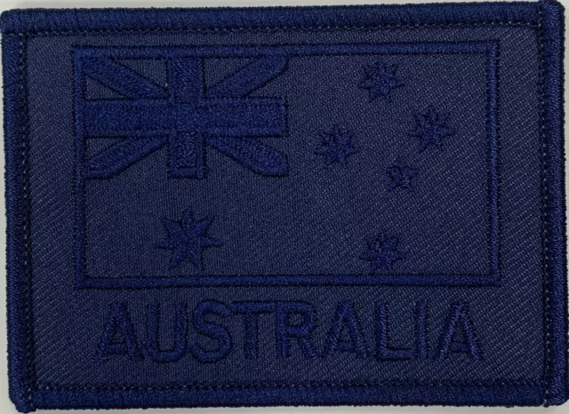 Navy Blue Subdued Australia Flag Patch hook & loop backing. FREE POST ✔📩