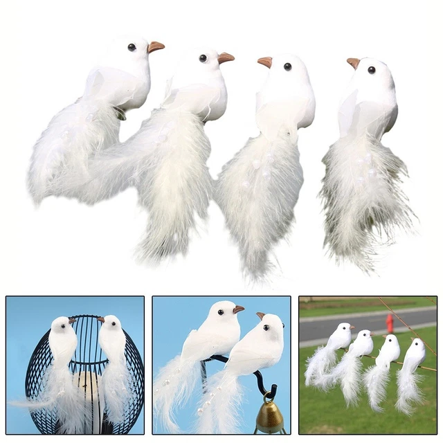 Oiseaux Décoratifs En Plumes Artificielles Sur Mousse - Perroquets Réalistes Pour Jardin, Arbre De Noël - Fabriqué à La Main