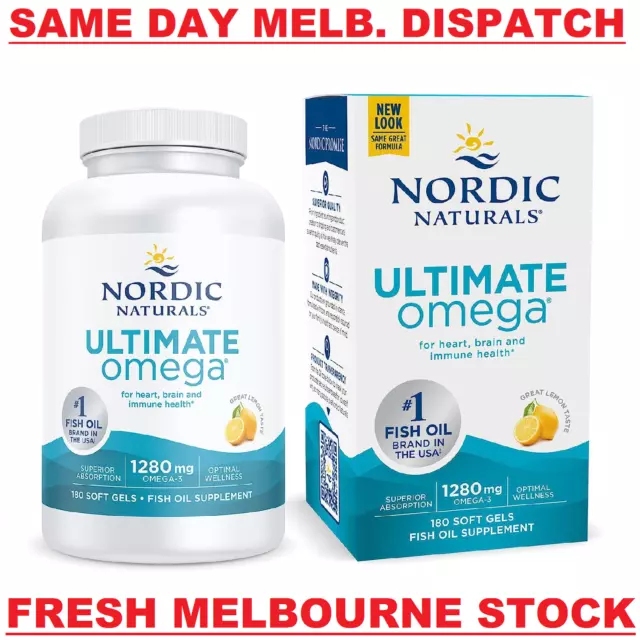 NORDIC NATURALS Ultimate Omega 1280mg EPA & DHA Fish Oil - 180 Soft Gels Lemon