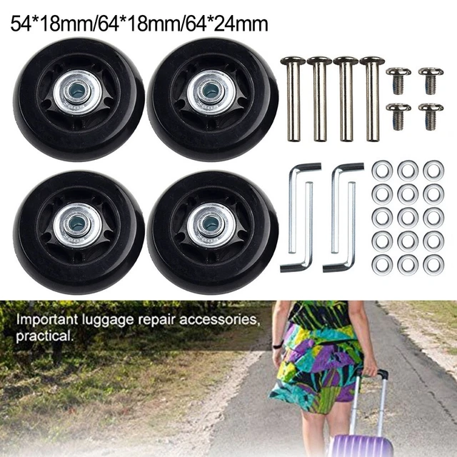 Silent and Efficient Luggage Wheels Pack of 4 54mm 64mm Durable Material