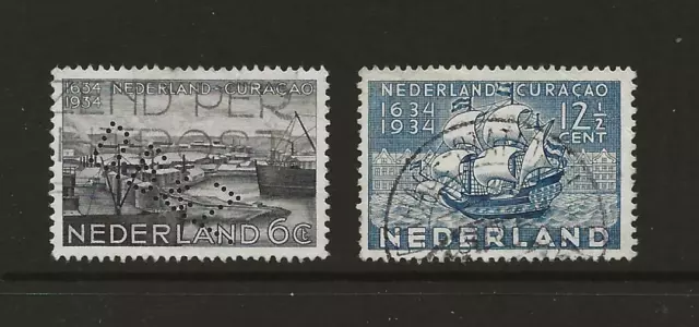 1934 Netherlands Tercentenary Curacao SG440-441 Good/Fine used