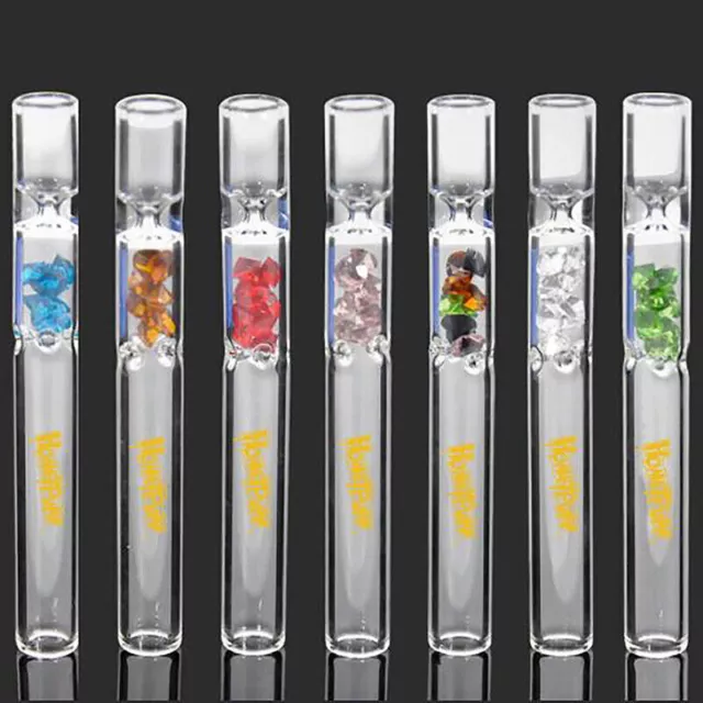 5pcs Thick Glass Tobacco Pipe Reusable One Hitter 105MM Smoking