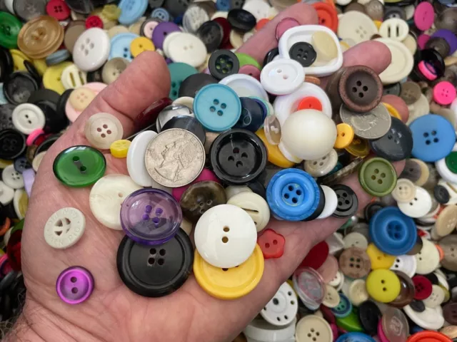 100 New Buttons assorted mixed color and sizes bulk Mixed Button lot MX1