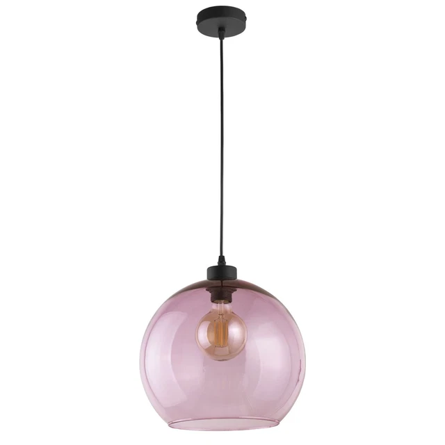 Hängeleuchte Hängelampe Glas Kugel Schirm Ø 30 cm Rosa rund E27 Esstisch Lampe